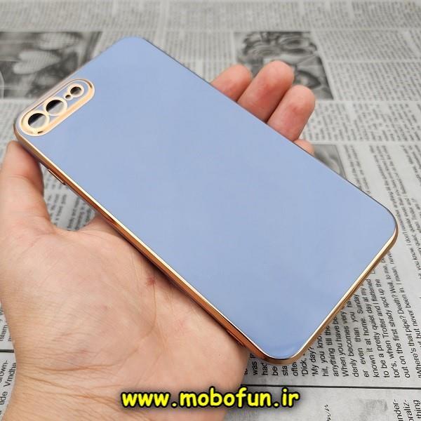 قاب گوشی iPhone 7 Plus - iPhone 8 Plus آیفون طرح ژله ای مای کیس گلد لاین دور طلایی محافظ لنز دار آبی سیرا کد 372